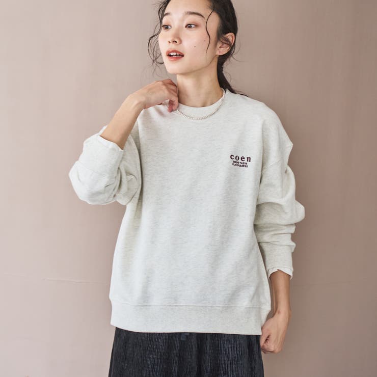 COEN（コーエン）ロゴ刺繍 C/N裏毛スウェット[品番：COEW0007503
