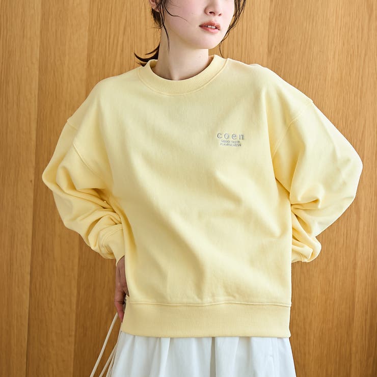 YELLOW | 【新色登場】COEN（コーエン）ロゴ刺繍 C/N裏毛スウェット | coen【women】