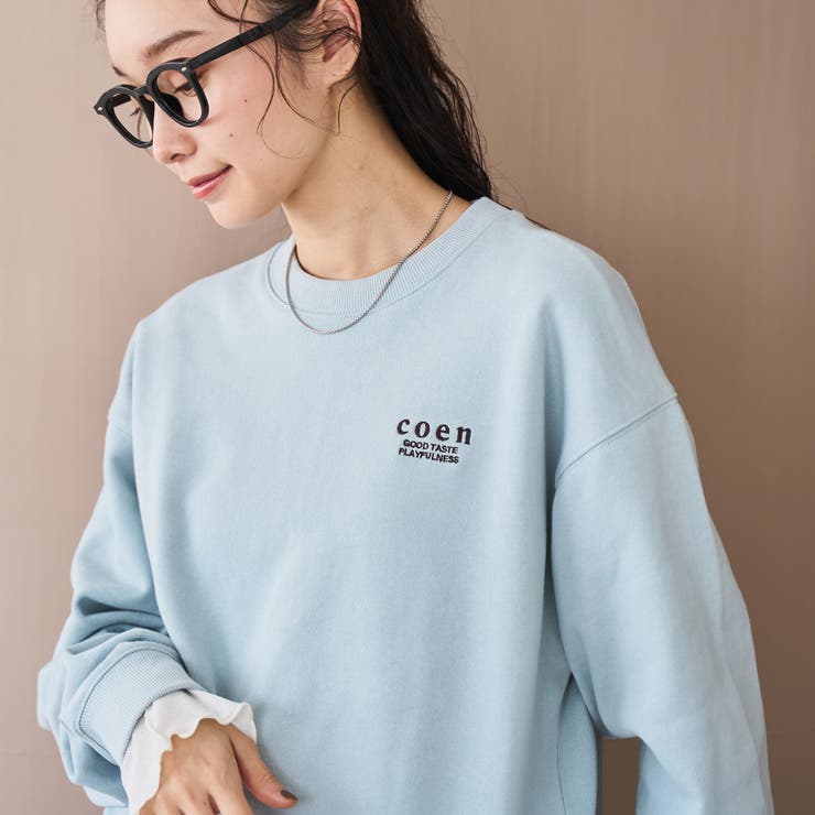 LT.BLUE | 【新色登場】COEN（コーエン）ロゴ刺繍 C/N裏毛スウェット | coen【women】