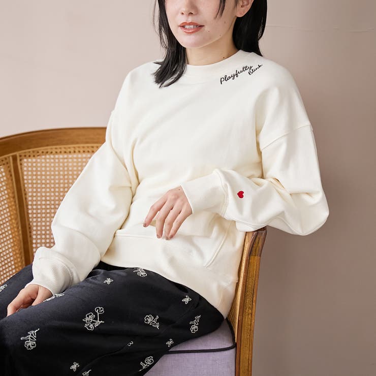 OFF WHITE | ハートモチーフ裏毛プルオーバー | coen【women】