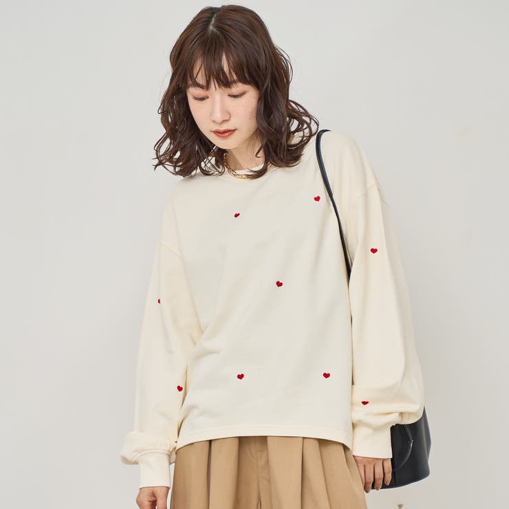 ハート刺繍裏毛スウェットプルオーバー | coen【women】 | 詳細画像2 