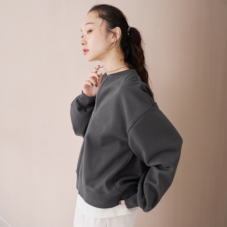 【REVERSE WARM】あったかハーフジッププルオーバー スウェット | coen【women】 | 詳細画像10 