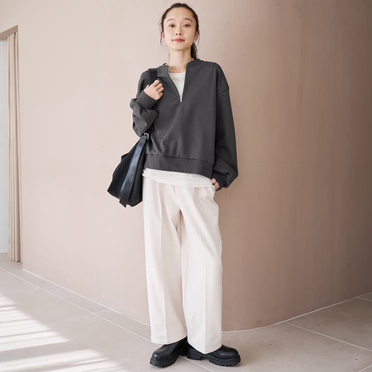 【REVERSE WARM】あったかハーフジッププルオーバー スウェット | coen【women】 | 詳細画像13 