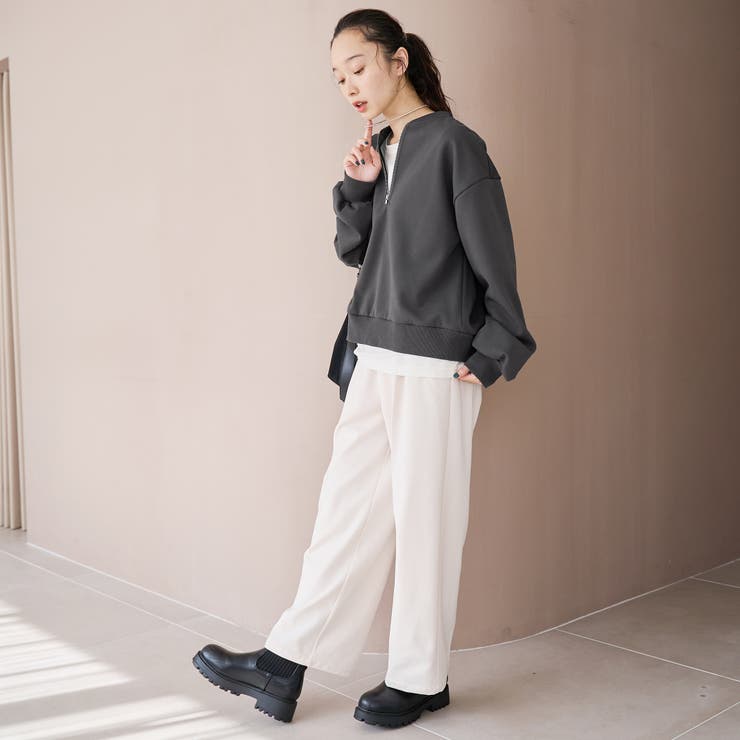 【REVERSE WARM】あったかハーフジッププルオーバー スウェット | coen【women】 | 詳細画像14 