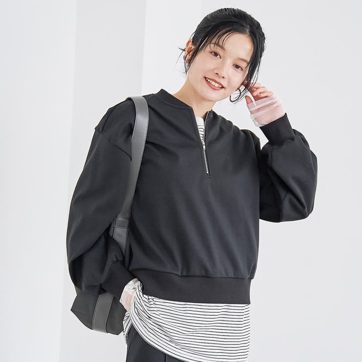 【REVERSE WARM】あったかハーフジッププルオーバー スウェット | coen【women】 | 詳細画像2 