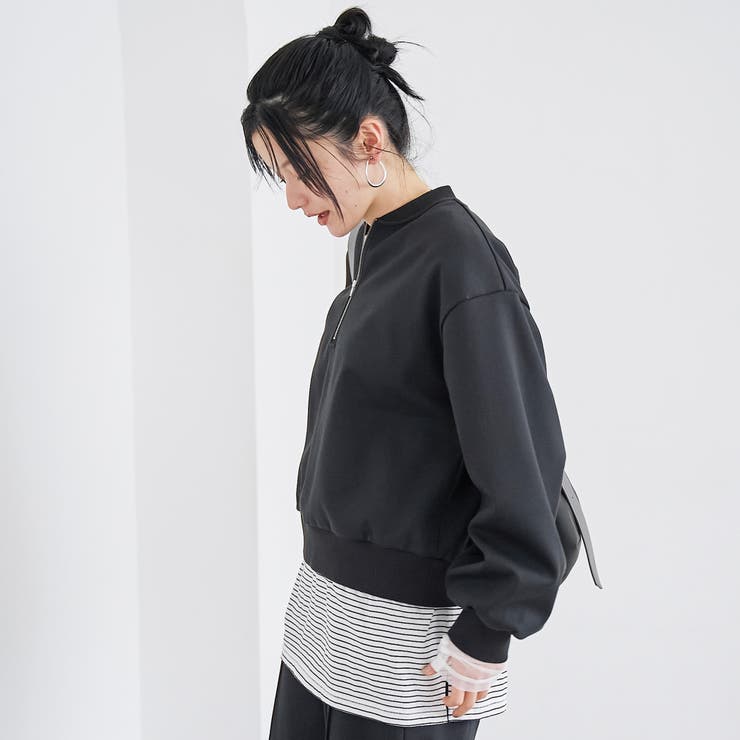 【REVERSE WARM】あったかハーフジッププルオーバー スウェット | coen【women】 | 詳細画像3 