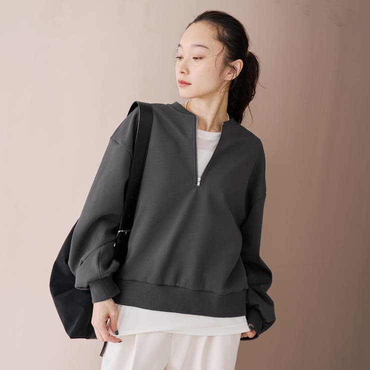 【REVERSE WARM】あったかハーフジッププルオーバー スウェット | coen【women】 | 詳細画像9 