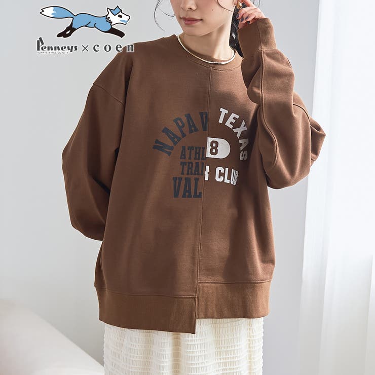 MD.BROWN | 【PENNEYS（ぺニーズ）別注】 リメイク風切り替え裏毛スウェット | coen【women】