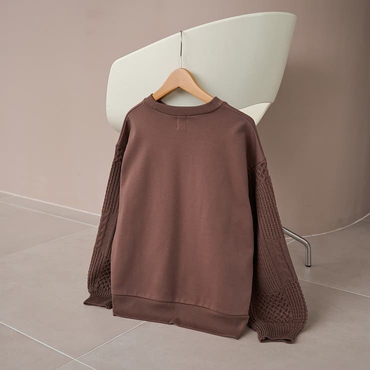 ケーブルニットドッキング切替裏毛スウェット1 | coen【women】 | 詳細画像10 