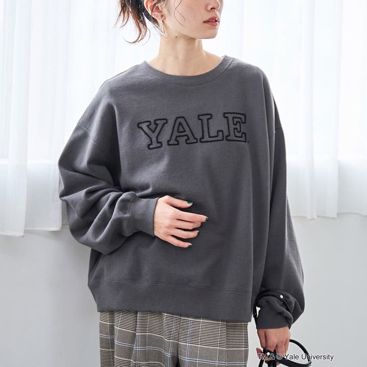 DK.GRAY | 2wayアソートカレッジロゴ裏毛スウェット | coen【women】