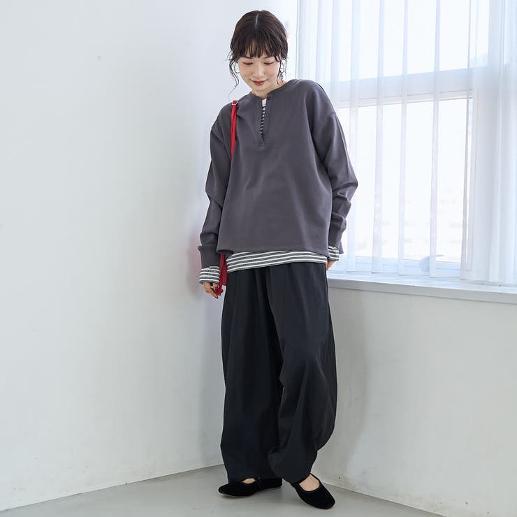 【セットアイテム】2wayヘンリーネック裏毛プルオーバー ボーダーロンTセット | coen【women】 | 詳細画像11 