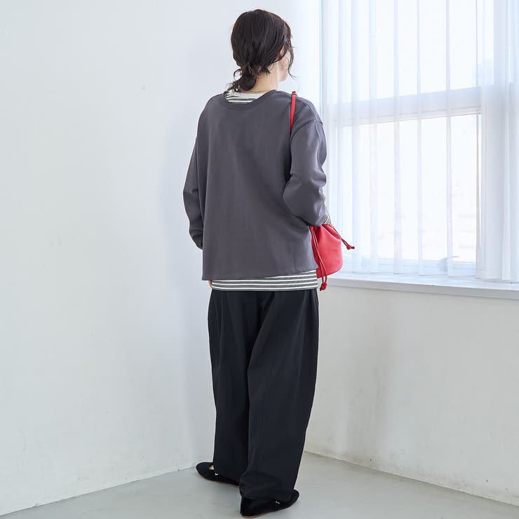 【セットアイテム】2wayヘンリーネック裏毛プルオーバー ボーダーロンTセット | coen【women】 | 詳細画像13 