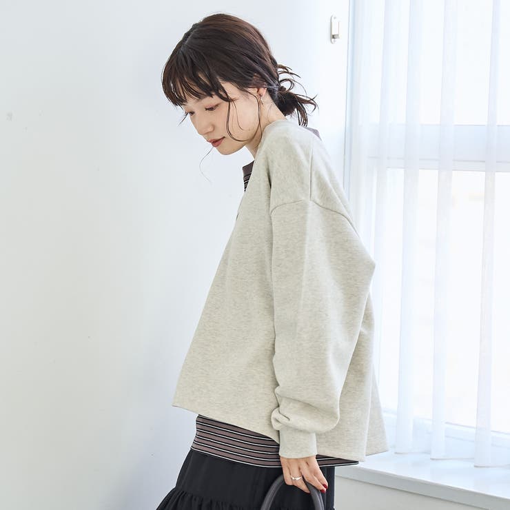 【セットアイテム】2wayヘンリーネック裏毛プルオーバー ボーダーロンTセット | coen【women】 | 詳細画像16 