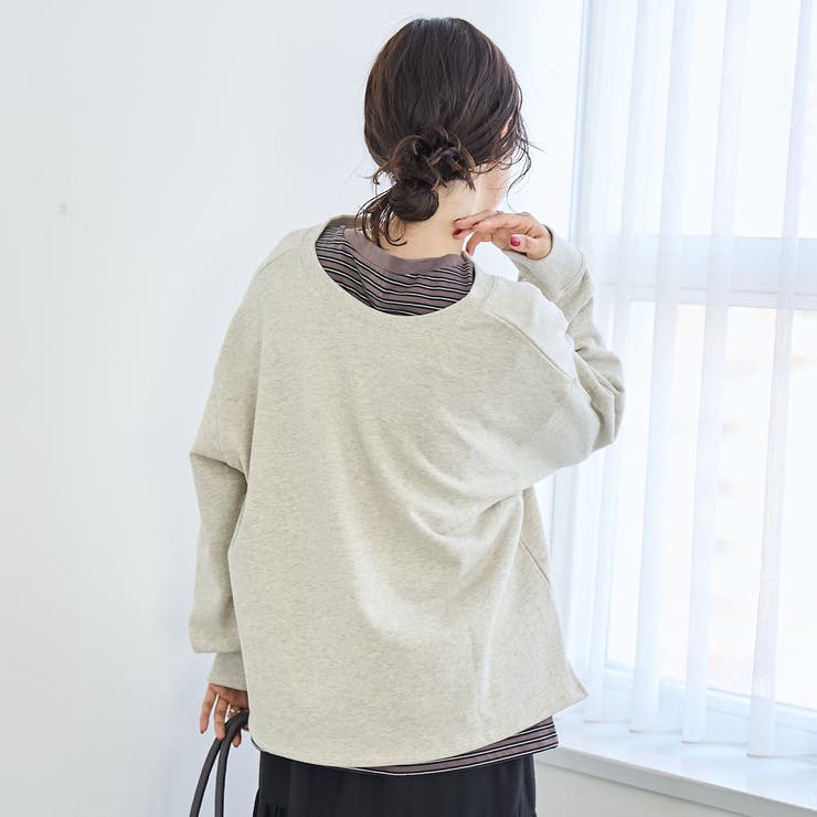 【セットアイテム】2wayヘンリーネック裏毛プルオーバー ボーダーロンTセット | coen【women】 | 詳細画像17 