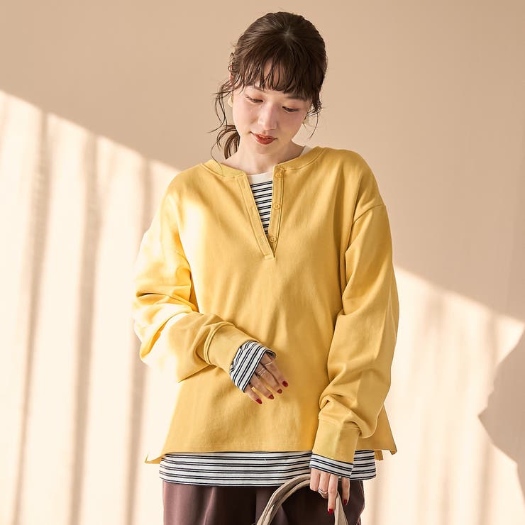 【セットアイテム】2wayヘンリーネック裏毛プルオーバー ボーダーロンTセット | coen【women】 | 詳細画像23 