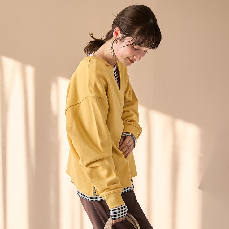 【セットアイテム】2wayヘンリーネック裏毛プルオーバー ボーダーロンTセット | coen【women】 | 詳細画像24 