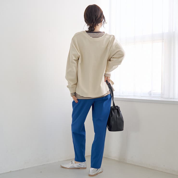 【セットアイテム】2wayヘンリーネック裏毛プルオーバー ボーダーロンTセット | coen【women】 | 詳細画像7 