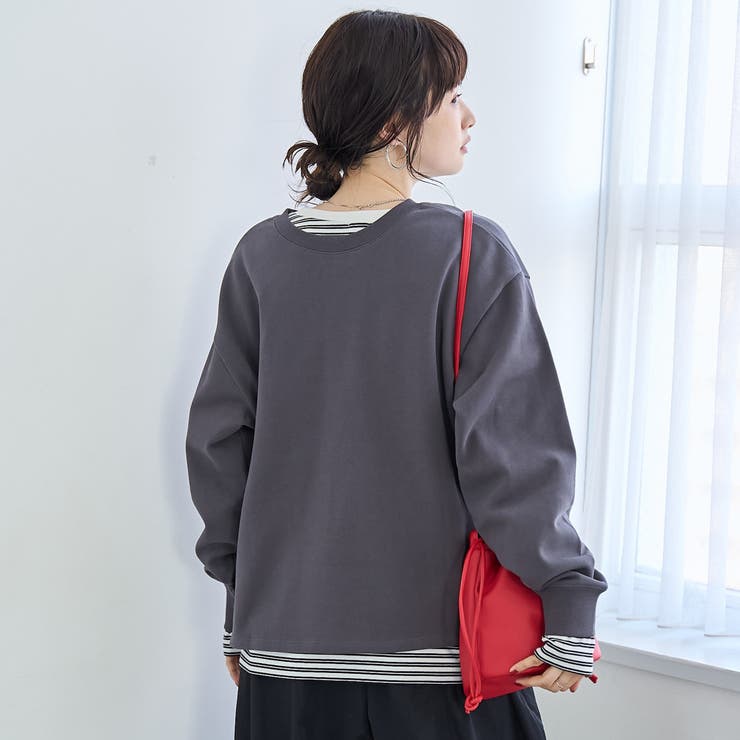 【セットアイテム】2wayヘンリーネック裏毛プルオーバー ボーダーロンTセット | coen【women】 | 詳細画像9 