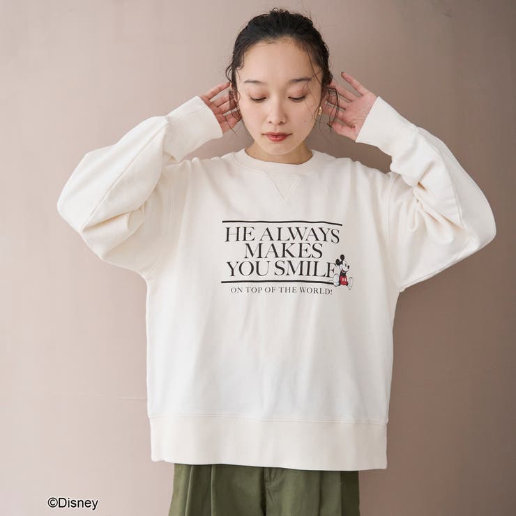 【MICKEY（ミッキー）/別注】ショート丈裏毛ロゴスウェット | coen【women】 | 詳細画像3 