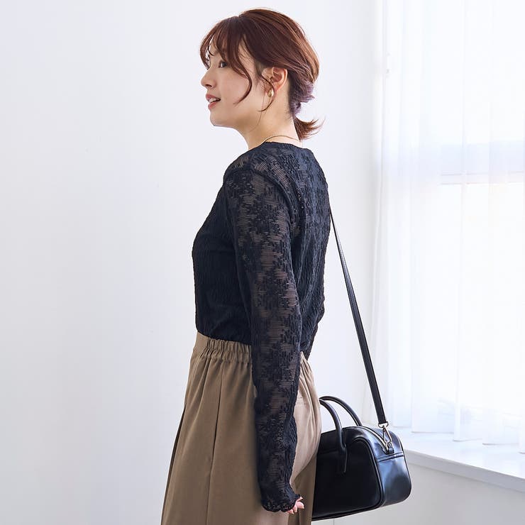 カットレース クルーネック 長袖トップス | coen【women】 | 詳細画像10 