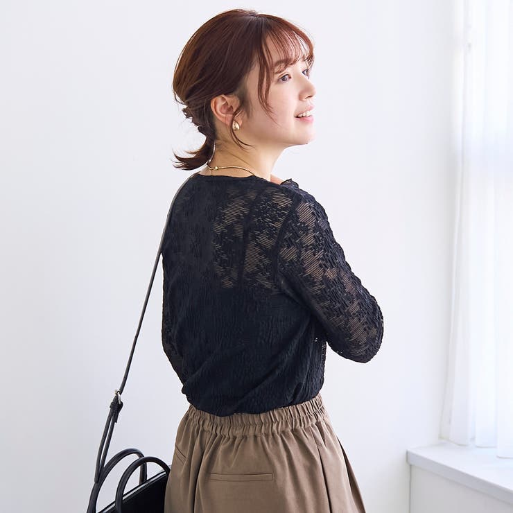 カットレース クルーネック 長袖トップス | coen【women】 | 詳細画像11 