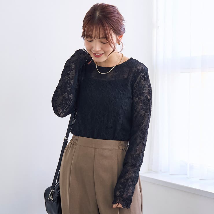 カットレース クルーネック 長袖トップス | coen【women】 | 詳細画像9 