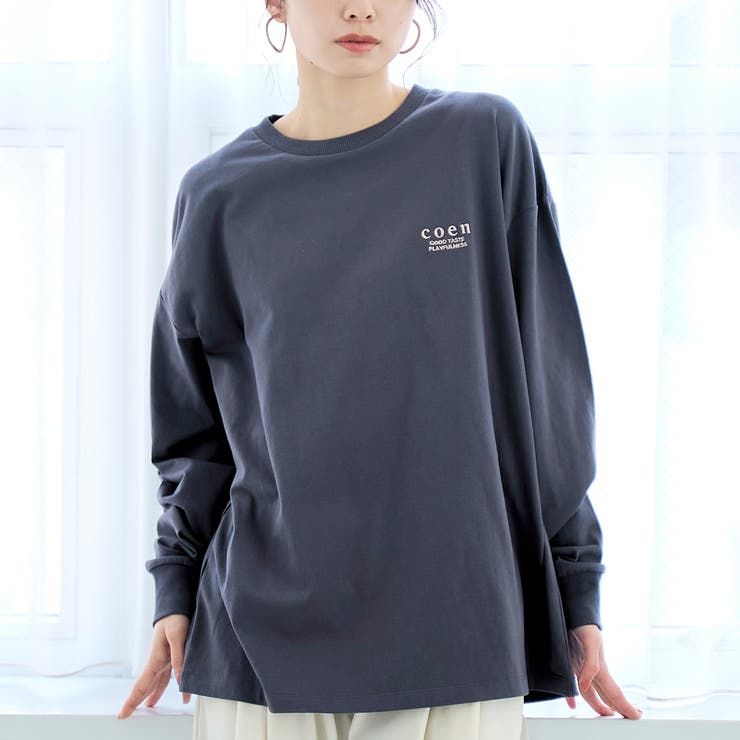 DK.GRAY | coen（コーエン）ロゴ刺繍 ユニロンT | coen【women】