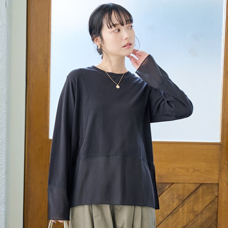 レイヤード風シアー長袖トップス | coen【women】 | 詳細画像10 