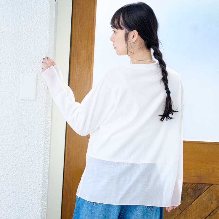 レイヤード風シアー長袖トップス | coen【women】 | 詳細画像5 
