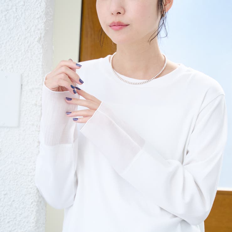 レイヤード風シアー長袖トップス | coen【women】 | 詳細画像6 