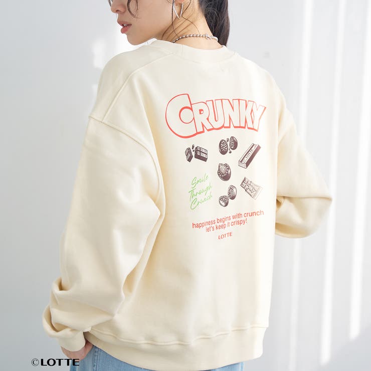NATURAL | 【CRUNKY（クランキー）/別注】アソートロゴ裏毛スウェット | coen【women】