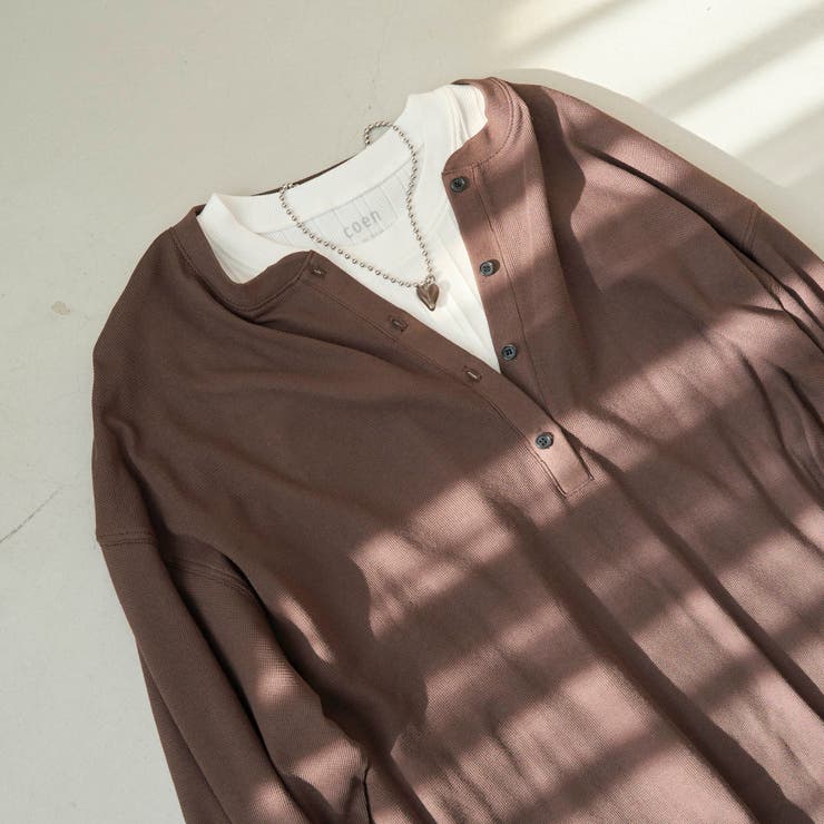 シアーワッフル ヘンリーネックロンT | coen【women】 | 詳細画像16 