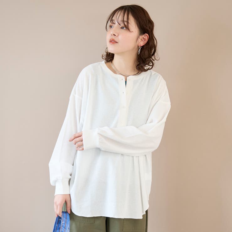 シアーワッフル ヘンリーネックロンT | coen【women】 | 詳細画像5 