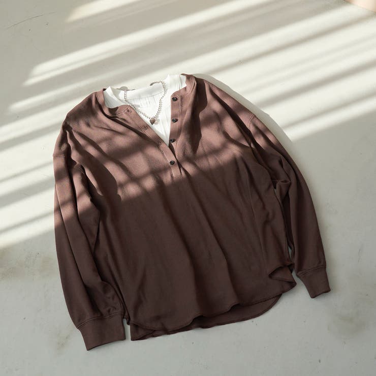 DK.BROWN | シアーワッフル ヘンリーネックロンT | coen【women】