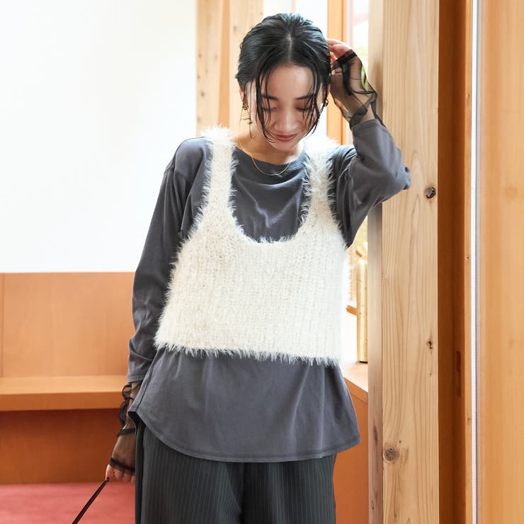【リニューアルして新登場◎】袖チュール切替ロングスリーブTシャツ | coen【women】 | 詳細画像12 