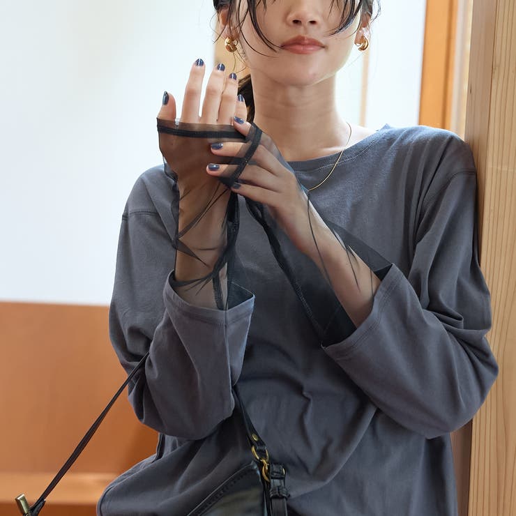 【リニューアルして新登場◎】袖チュール切替ロングスリーブTシャツ | coen【women】 | 詳細画像16 