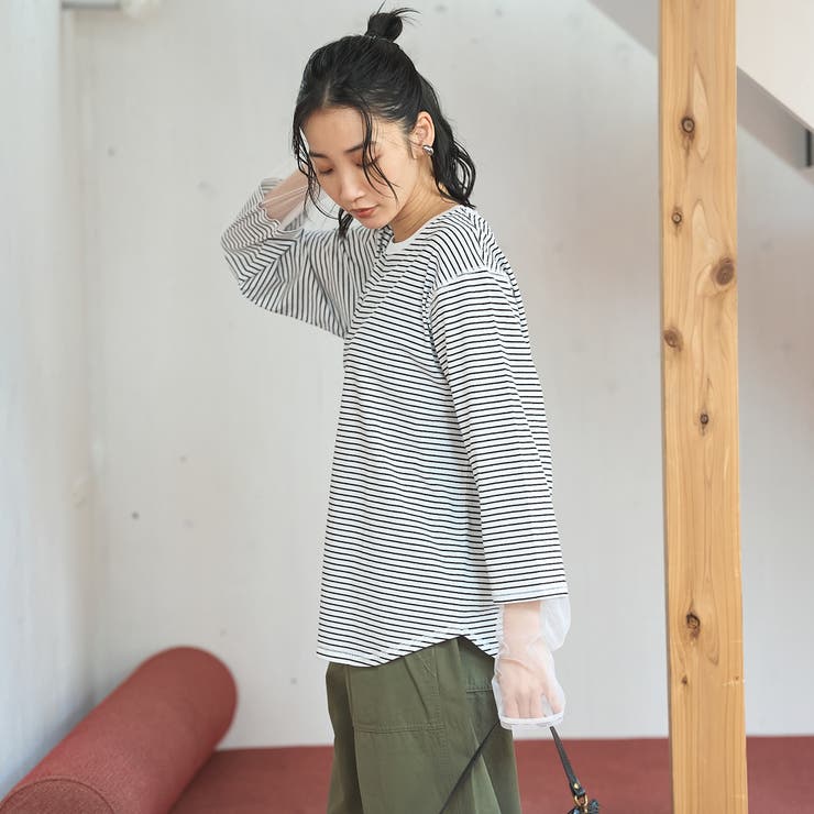 【リニューアルして新登場◎】袖チュール切替ロングスリーブTシャツ | coen【women】 | 詳細画像26 