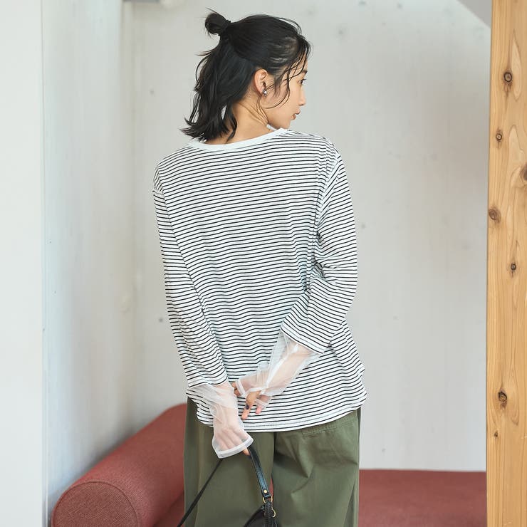 【リニューアルして新登場◎】袖チュール切替ロングスリーブTシャツ | coen【women】 | 詳細画像27 