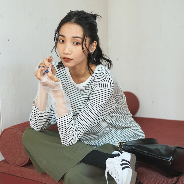 【リニューアルして新登場◎】袖チュール切替ロングスリーブTシャツ | coen【women】 | 詳細画像29 