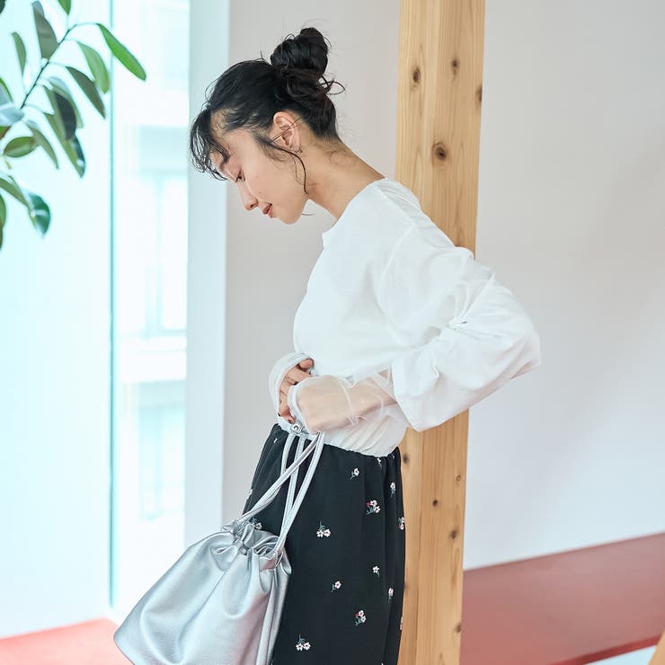 【リニューアルして新登場◎】袖チュール切替ロングスリーブTシャツ | coen【women】 | 詳細画像6 