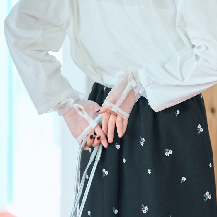 【リニューアルして新登場◎】袖チュール切替ロングスリーブTシャツ | coen【women】 | 詳細画像8 