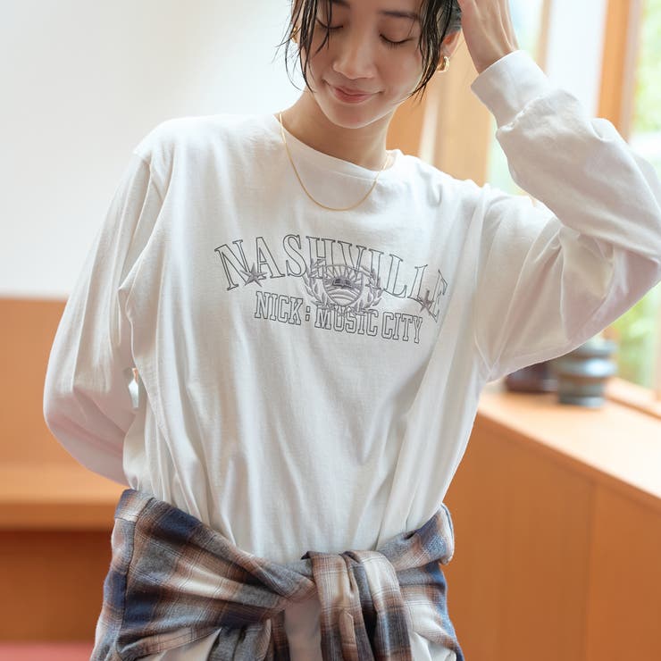 OFF WHITE | カレッジロゴ風デザイン アソートプリントロンT | coen【women】
