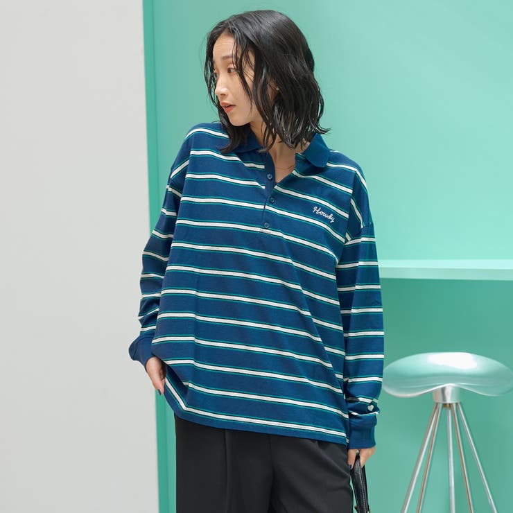 【新型登場】ハートモチーフ 配色ラガーポロ襟シャツ | coen【women】 | 詳細画像13 