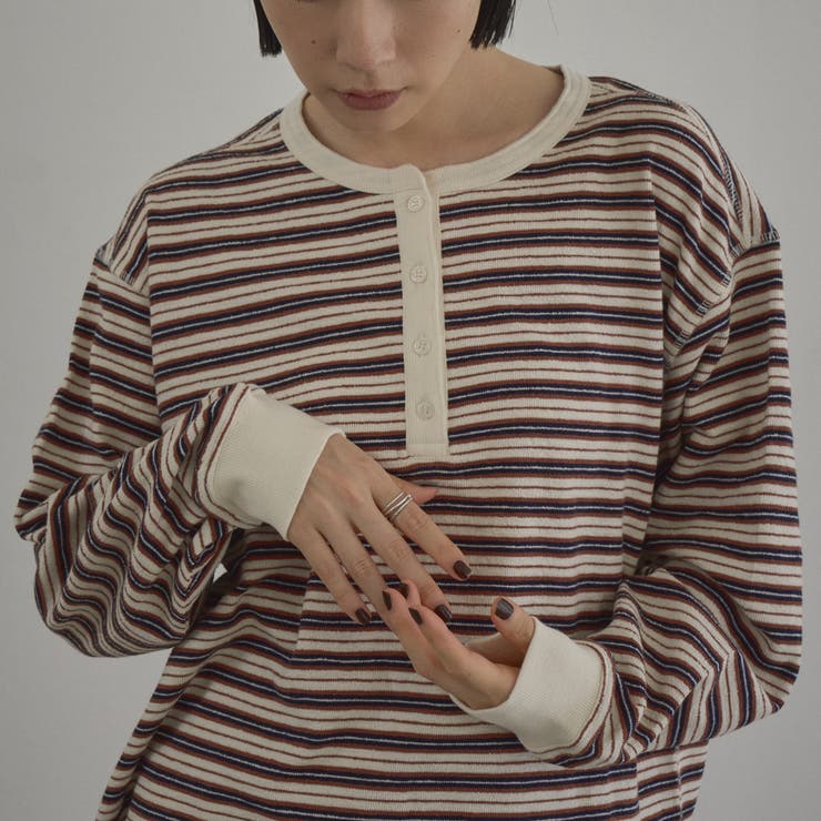 カワリ天竺 ヘンリーネックロンT | coen【women】 | 詳細画像8 