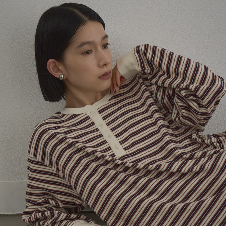 カワリ天竺 ヘンリーネックロンT | coen【women】 | 詳細画像9 
