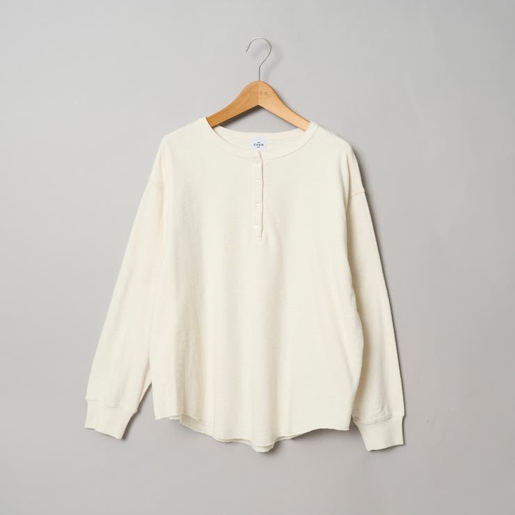 OFF WHITE | カワリ天竺 ヘンリーネックロンT | coen【women】