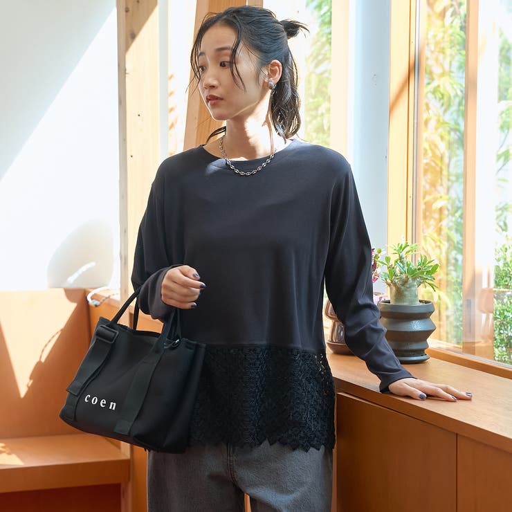 【新型登場】裾レース切替 レイヤード風ロンT | coen【women】 | 詳細画像11 