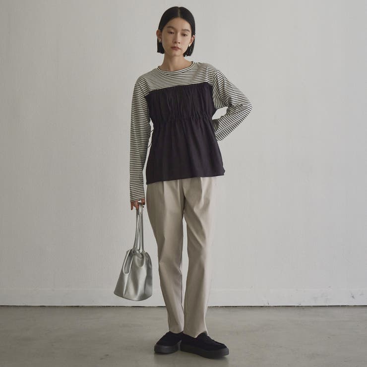 シアードッキング ギャザーロングスリーブTシャツ | coen【women】 | 詳細画像10 