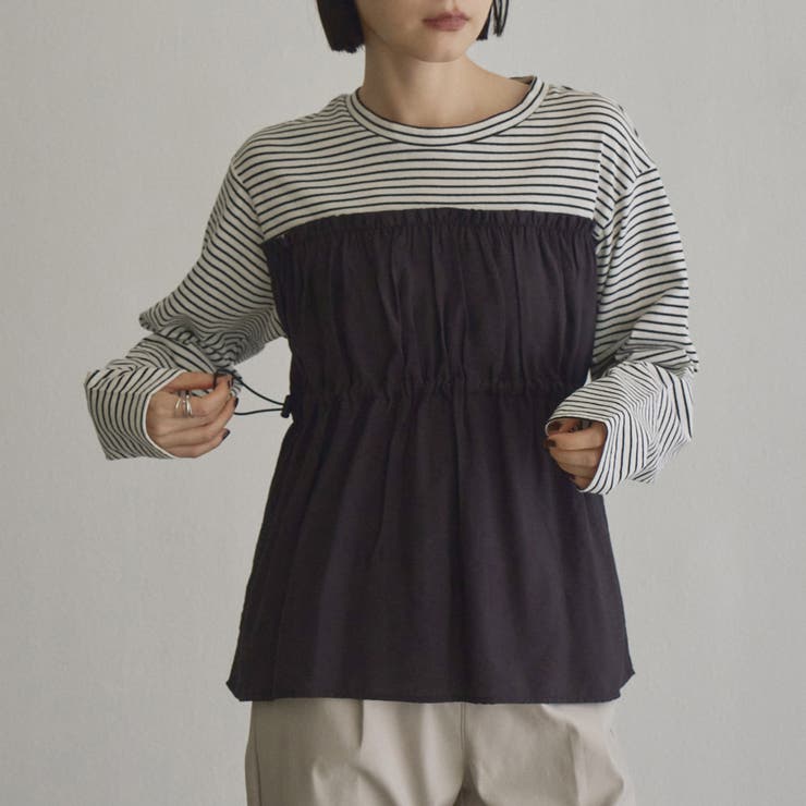 シアードッキング ギャザーロングスリーブTシャツ | coen【women】 | 詳細画像16 