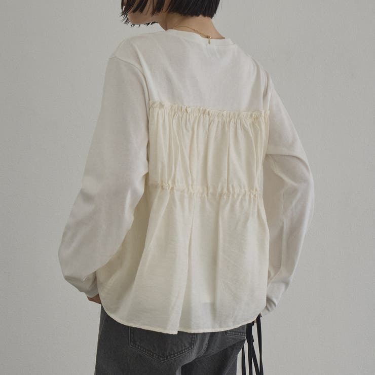 シアードッキング ギャザーロングスリーブTシャツ | coen【women】 | 詳細画像7 